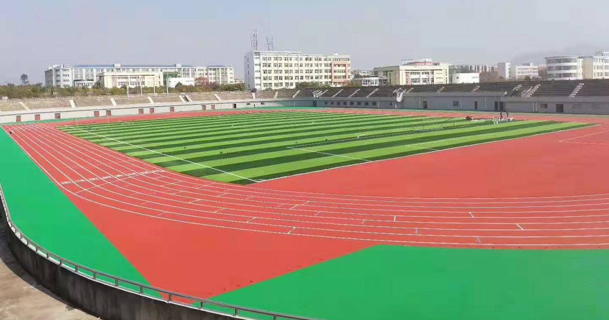 赣州市会昌县体育中心2万平方全塑型自结纹跑道＋足球场